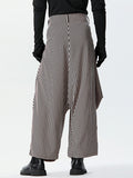 Mens Striped Button Design Drop Crotch Pants SKUK41873