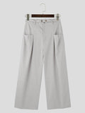 Mens Casual High Waisted Straight Leg Pant SKUK67485