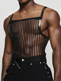 Mens Party-Style Sheer Striped Tank SKUK92800