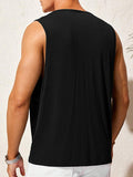 Mens Solid Cowl Neck Sleeveless Vest SKUK54969