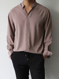 Men's Stand-up Collar Long-sleeved Shirts SKUH87532