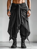 Mens Textured Ruched Asymmetrical Casual Pant SKUK99769