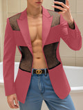 Mens Hollow Mesh Patchwork Long-Sleeve Blazer SKUK94570