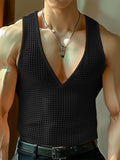 Mens Solid Mesh See Through Sleeveless Vest SKUK61584