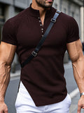 Mens Belt Patchwork Short-Sleeve T-Shirt SKUK97619