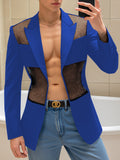 Mens Hollow Mesh Patchwork Long-Sleeve Blazer SKUK94570