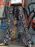 Mens Zebra Print Side Pockets Casual Pants SKUK62615