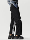 Mens Contrast Patchwork Deconstruction Straight Pants SKUK21283