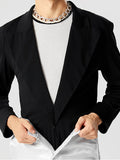 Mens Solid Lapel Long Sleeve Bodysuit SKUK24885